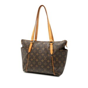 Louis Vuitton Monogram Tote Bag Shoulder Brown Leather Totally